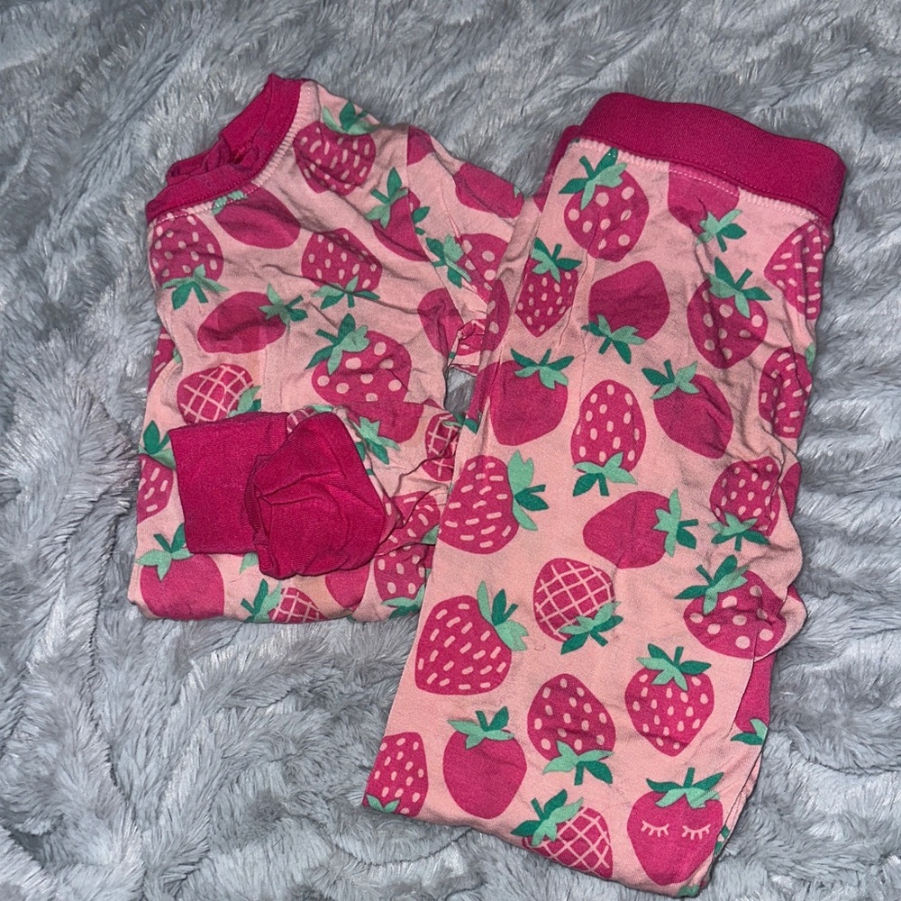 Little Sleepies Pink Strawberry Kids Pajama Set